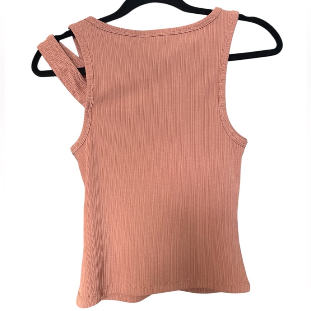 Reformation Pink Ribbed Cut-Out Top - Picture 2 of 4